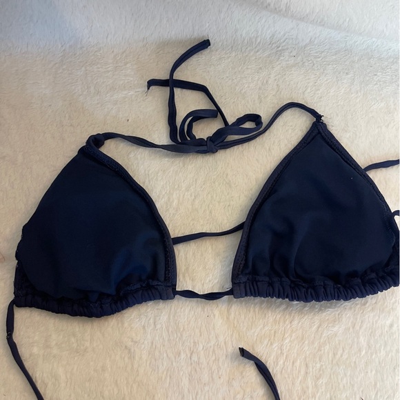 Embroidered Navy Bikini Top - Picture 3 of 7